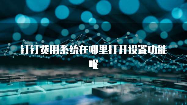 钉钉费用系统在哪里打开设置功能呢