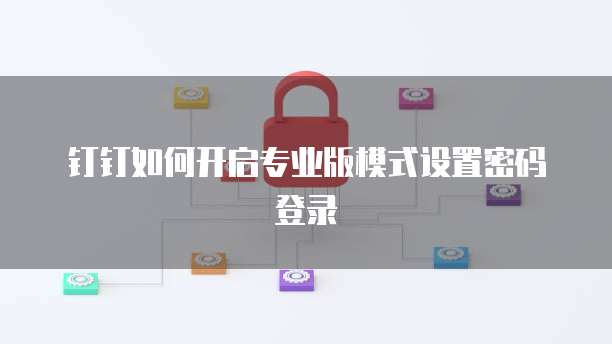 钉钉如何开启专业版模式设置密码登录