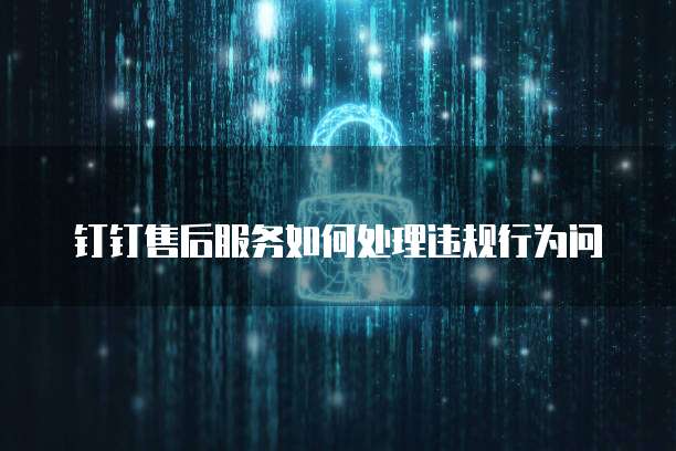 钉钉售后服务如何处理违规行为问