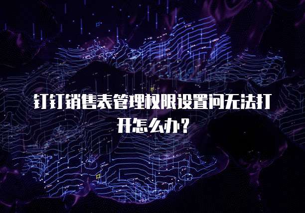 钉钉销售表管理权限设置问无法打开怎么办?