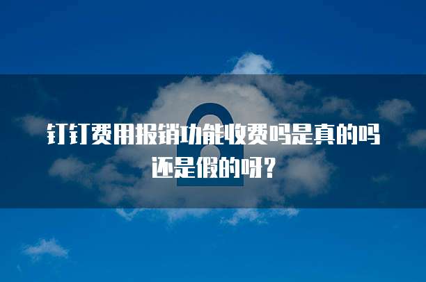 钉钉费用报销功能收费吗是真的吗还是假的呀?