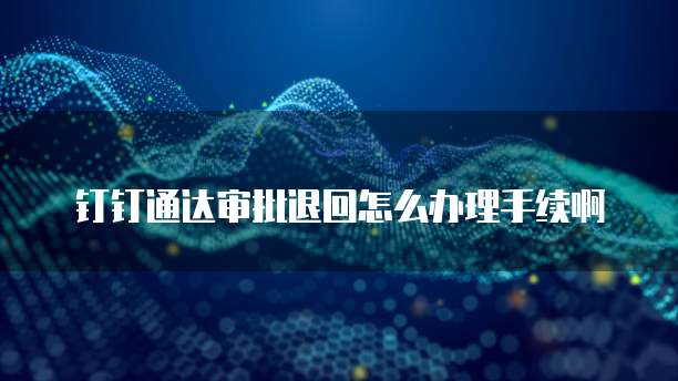 钉钉通达审批退回怎么办理手续啊