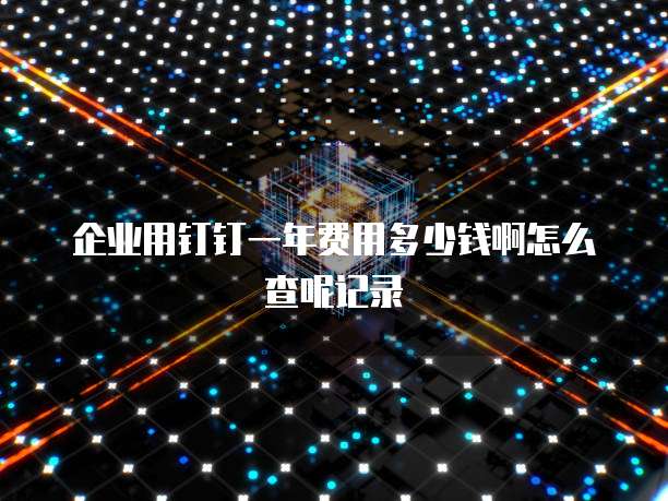 企业用钉钉一年费用多少钱啊怎么查呢记录