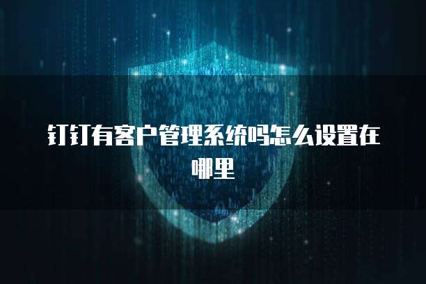 钉钉有客户管理系统吗怎么设置在哪里