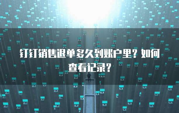 钉钉销售退单多久到账户里?如何查看记录?