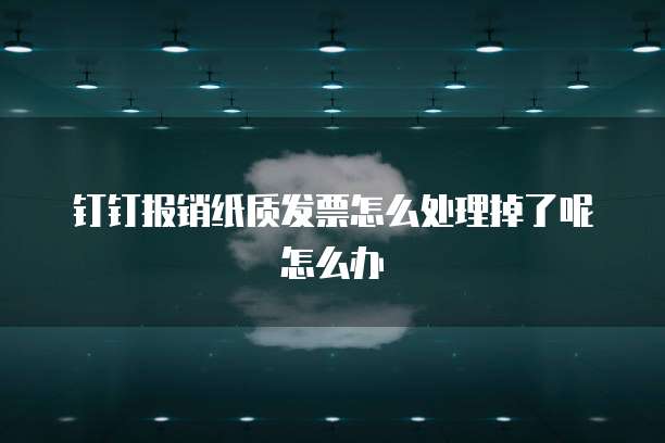 钉钉报销纸质发票怎么处理掉了呢怎么办