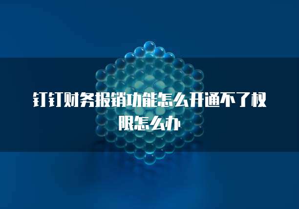 钉钉财务报销功能怎么开通不了权限怎么办
