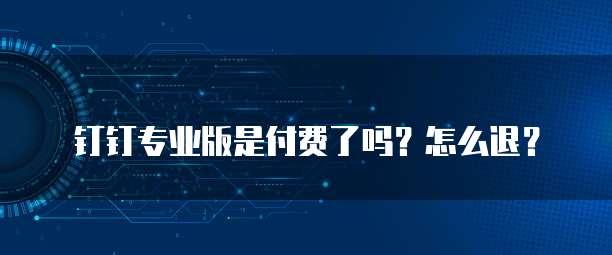钉钉专业版是付费了吗？怎么退？