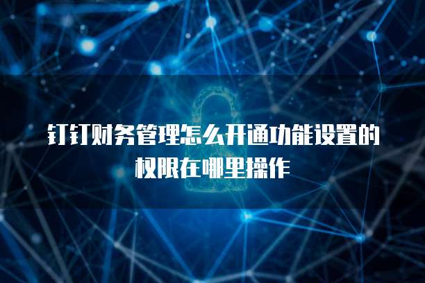 钉钉财务管理怎么开通功能设置的权限在哪里操作