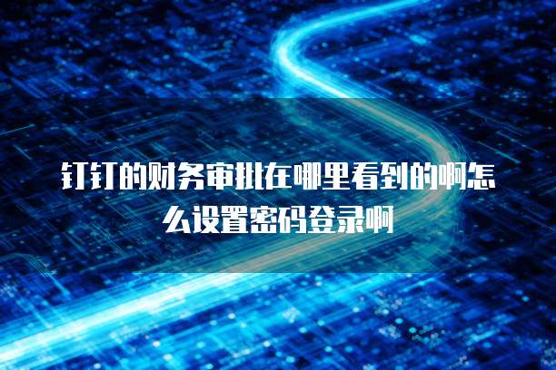 钉钉的财务审批在哪里看到的啊怎么设置密码登录啊