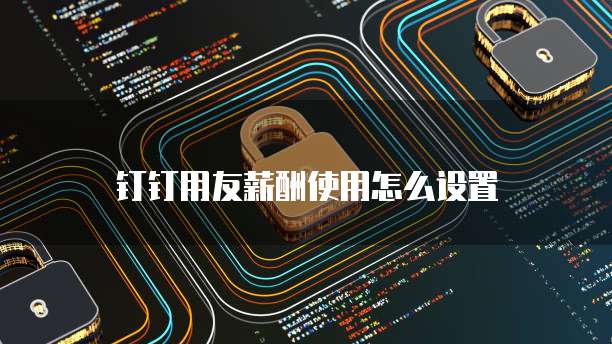 钉钉用友薪酬使用怎么设置