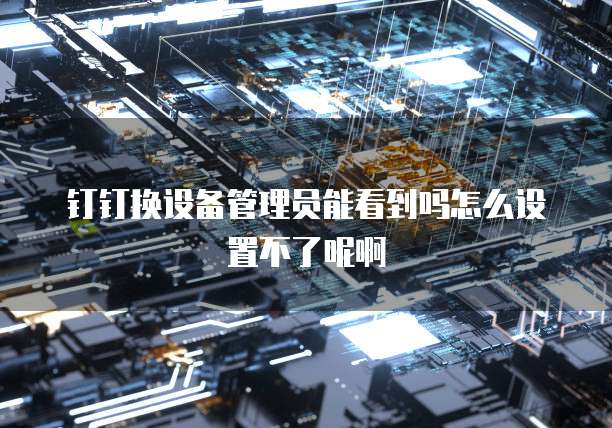 钉钉换设备管理员能看到吗怎么设置不了呢啊