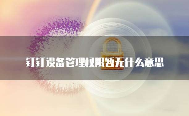 钉钉设备管理权限暂无什么意思