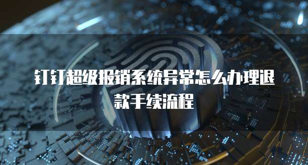 钉钉超级报销系统异常怎么办理退款手续流程