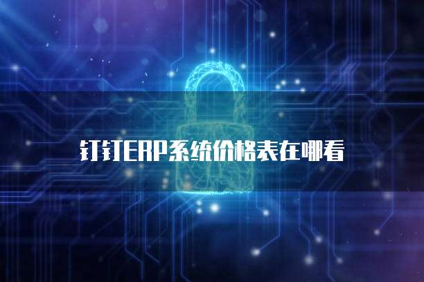 钉钉ERP系统价格表在哪看