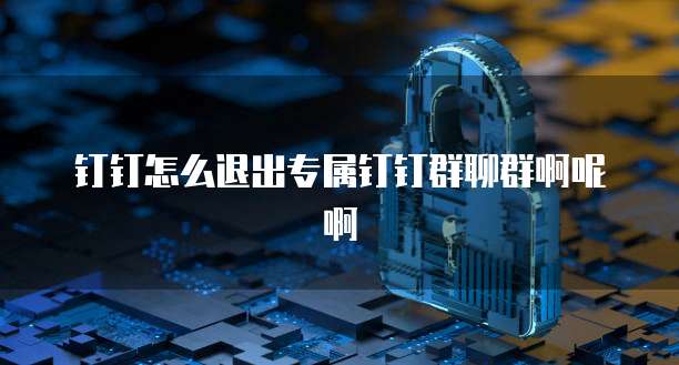 钉钉怎么退出专属钉钉群聊群啊呢啊