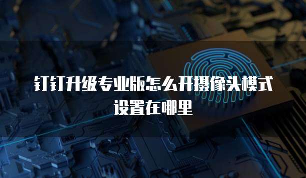钉钉升级专业版怎么开摄像头模式设置在哪里