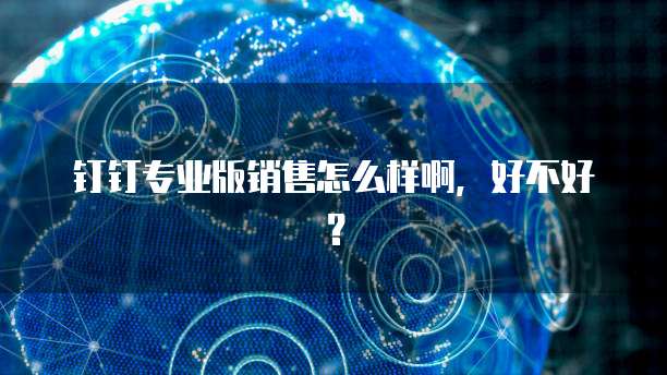 钉钉专业版销售怎么样啊,好不好?