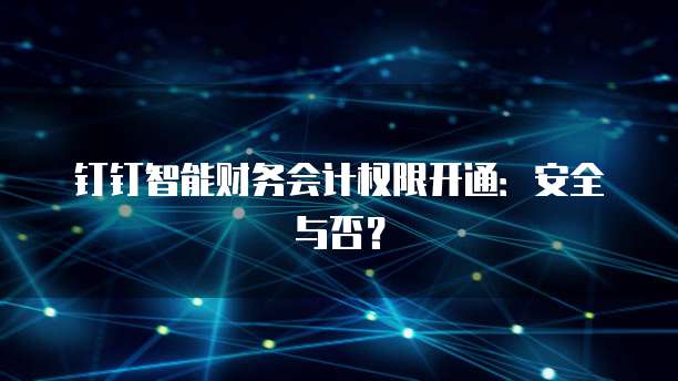 钉钉智能财务会计权限开通:安全与否?
