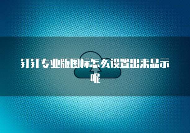 钉钉专业版图标怎么设置出来显示呢