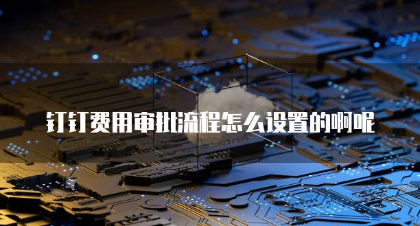 钉钉费用审批流程怎么设置的啊呢