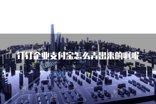 钉钉企业支付宝怎么弄出来的啊呢