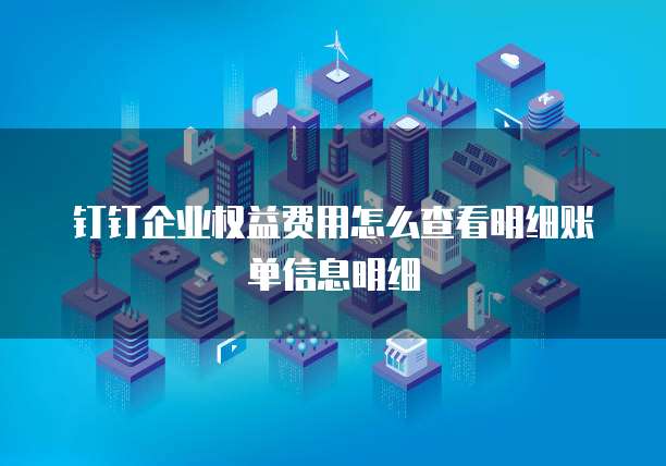 钉钉企业权益费用怎么查看明细账单信息明细