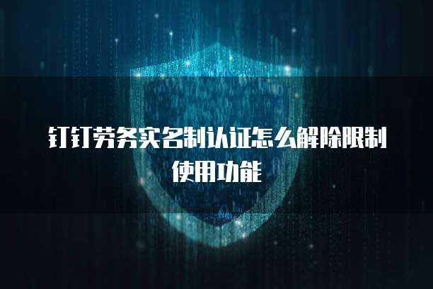 钉钉劳务实名制认证怎么解除限制使用功能