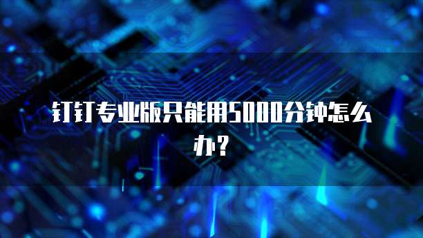 钉钉专业版只能用5000分钟怎么办?