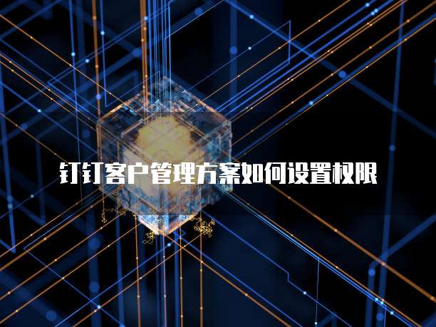 钉钉客户管理方案如何设置权限