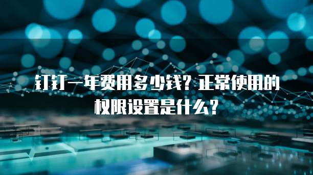 钉钉一年费用多少钱?正常使用的权限设置是什么?