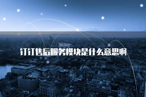 钉钉售后服务模块是什么意思啊