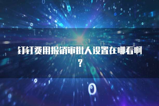 钉钉费用报销审批人设置在哪看啊?
