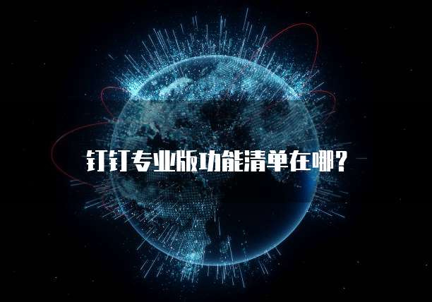 钉钉专业版功能清单在哪？