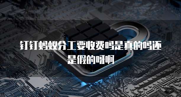 钉钉蚂蚁分工要收费吗是真的吗还是假的呀啊