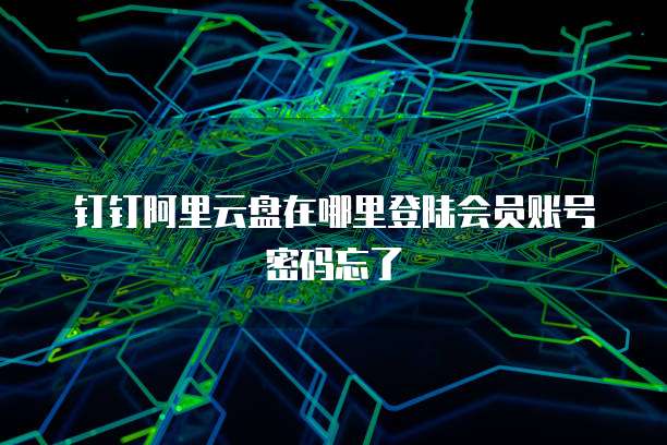 钉钉阿里云盘在哪里登陆会员账号密码忘了