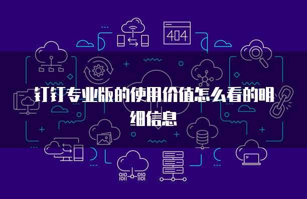钉钉专业版的使用价值怎么看的明细信息