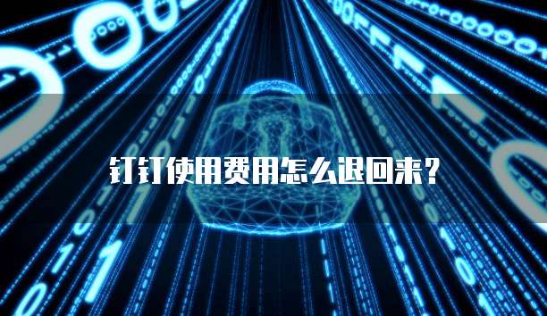 钉钉使用费用怎么退回来?