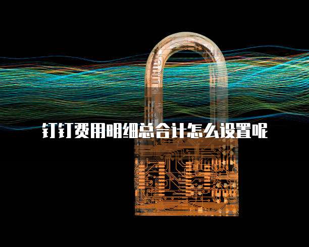 钉钉费用明细总合计怎么设置呢