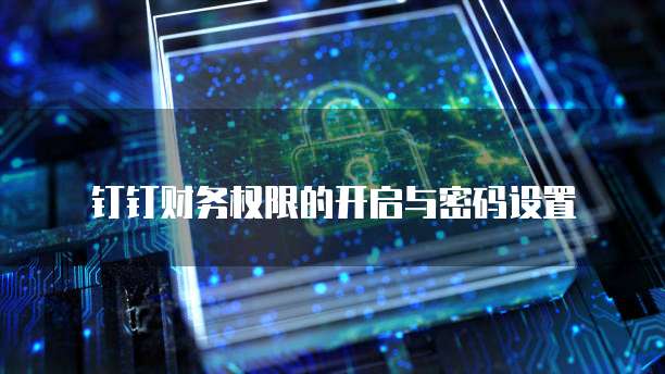 钉钉财务权限的开启与密码设置