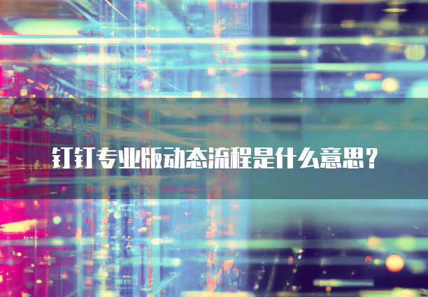 钉钉专业版动态流程是什么意思？