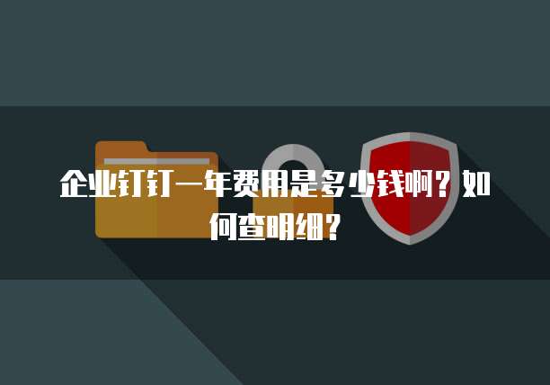 企业钉钉一年费用是多少钱啊?如何查明细?