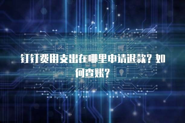 钉钉费用支出在哪里申请退款?如何查账?