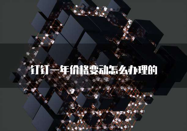 钉钉一年价格变动怎么办理的
