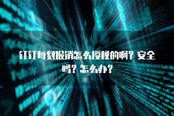 钉钉每刻报销怎么授权的啊?安全吗?怎么办?