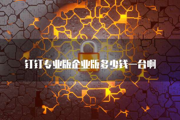 钉钉专业版企业版多少钱一台啊