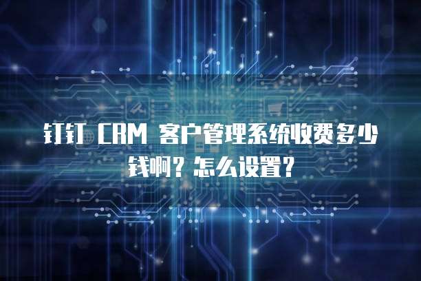 钉钉 CRM 客户管理系统收费多少钱啊?怎么设置?