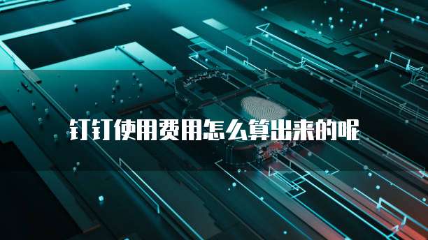钉钉使用费用怎么算出来的呢