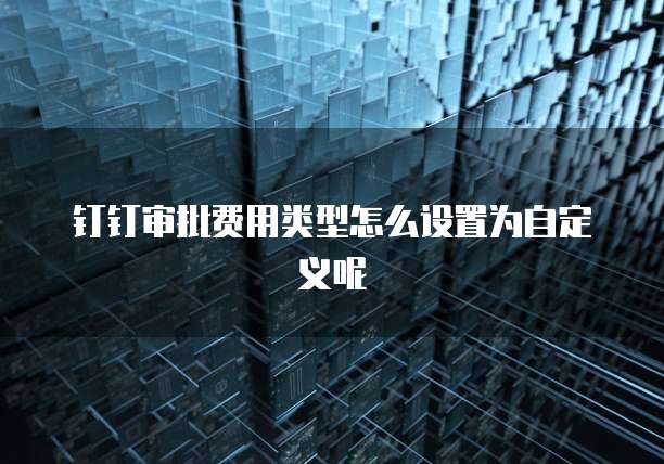 钉钉审批费用类型怎么设置为自定义呢