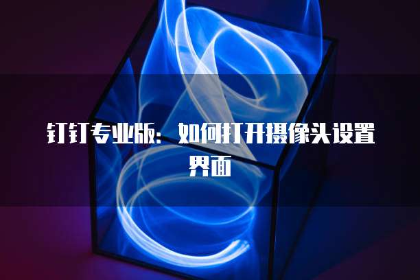 钉钉专业版:如何打开摄像头设置界面